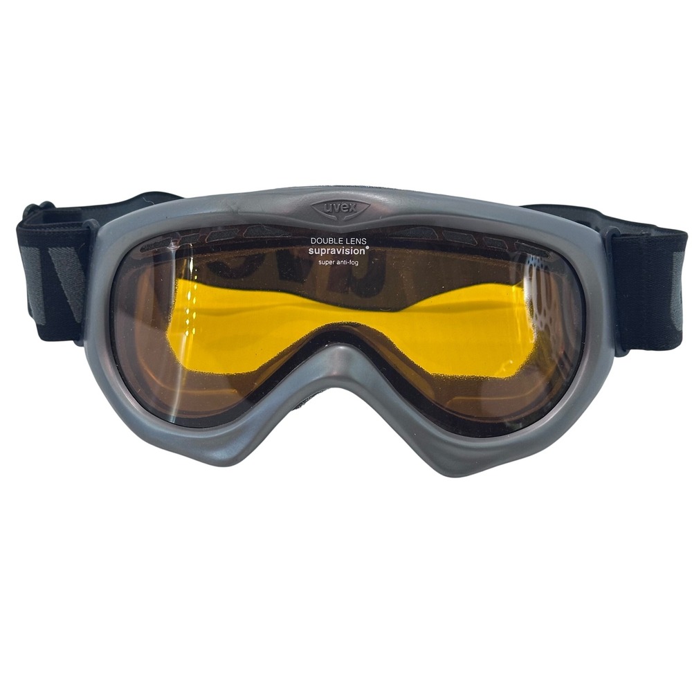Uvex Ski Goggles Double Lens Supravision Super Anti Fog Yellow Lens Gray Frame